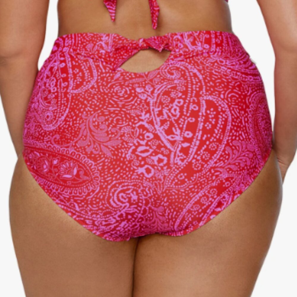 Raisins Las Virgenes Via Top Island Plus Bottom 2pc Bikini Set Red 20W - Picture 11 of 16